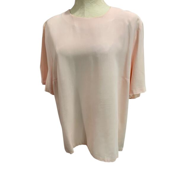 22W Ms Russ Womens 1980s Pink Blouse Shirt Short Sleeve Pullover - Picture 2 of 9